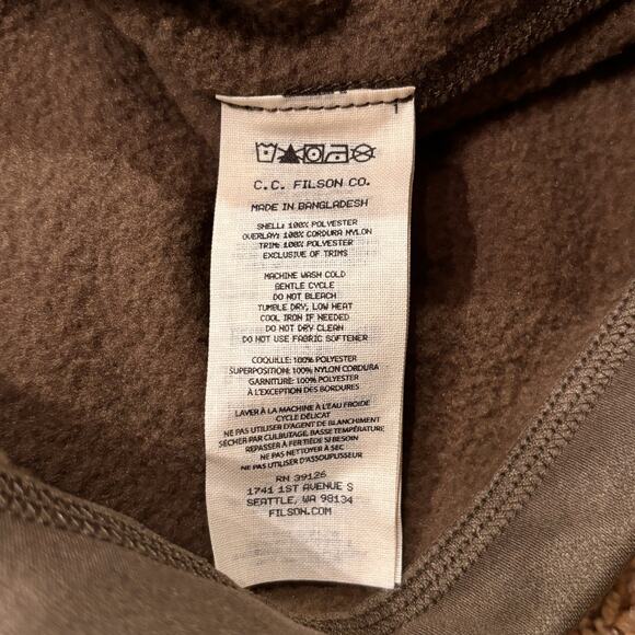 Filson Men's Granite Spire Fleece Jacket Olive Green Full Zip Men's Medium NWT - Picture 3 of 6